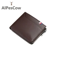 vintage genuine leather men wallet 100 italy alps cowhide purses business luxury designer classic style formal male minimalist