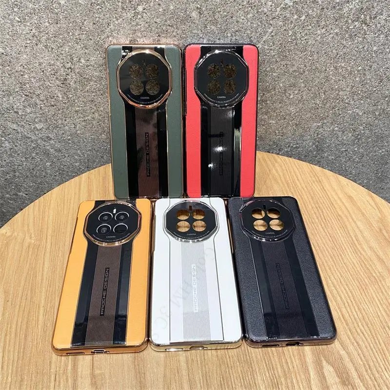 Plating Phone Case For Huawei Mate 50RS 50 40 30 Pro Leather Shockproof Cover For Magic 5 4 3 Pro Electroplated Protective Funda