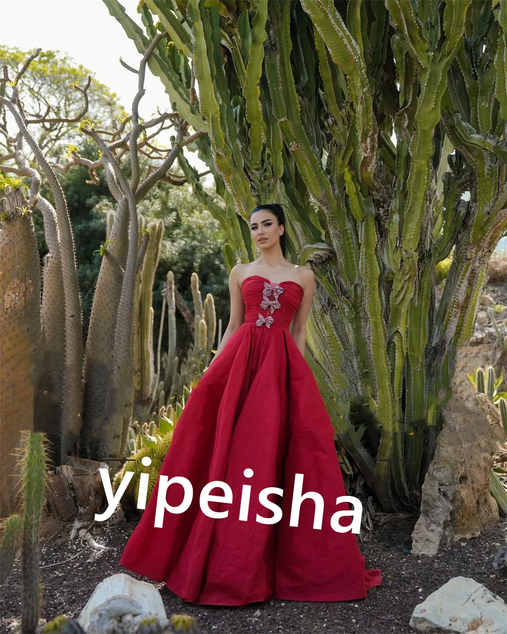 Пляжное платье трапециевидной формы с джерси и бантом по индивидуальному заказу