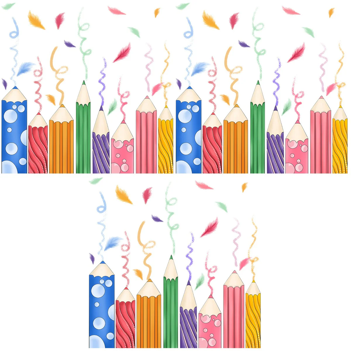 

3pcs Colored Pencils Wall Decal Kids Room Wall Sticker Playroom Decorative Wall Decal
