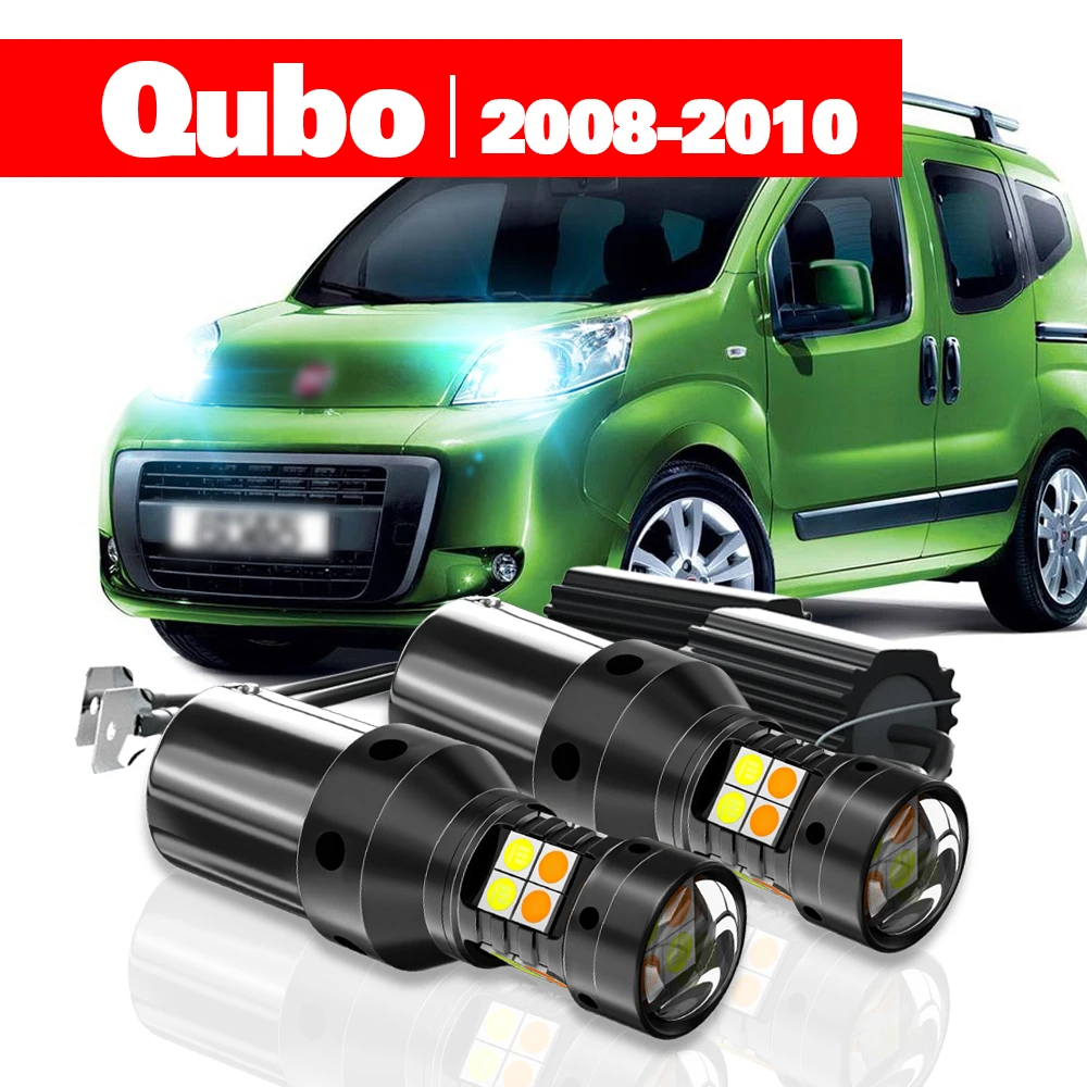 

For Fiat Qubo Accessories 2pcs LED Dual Mode Turn Signal+Daytime Running Light DRL 2008 2009 2010