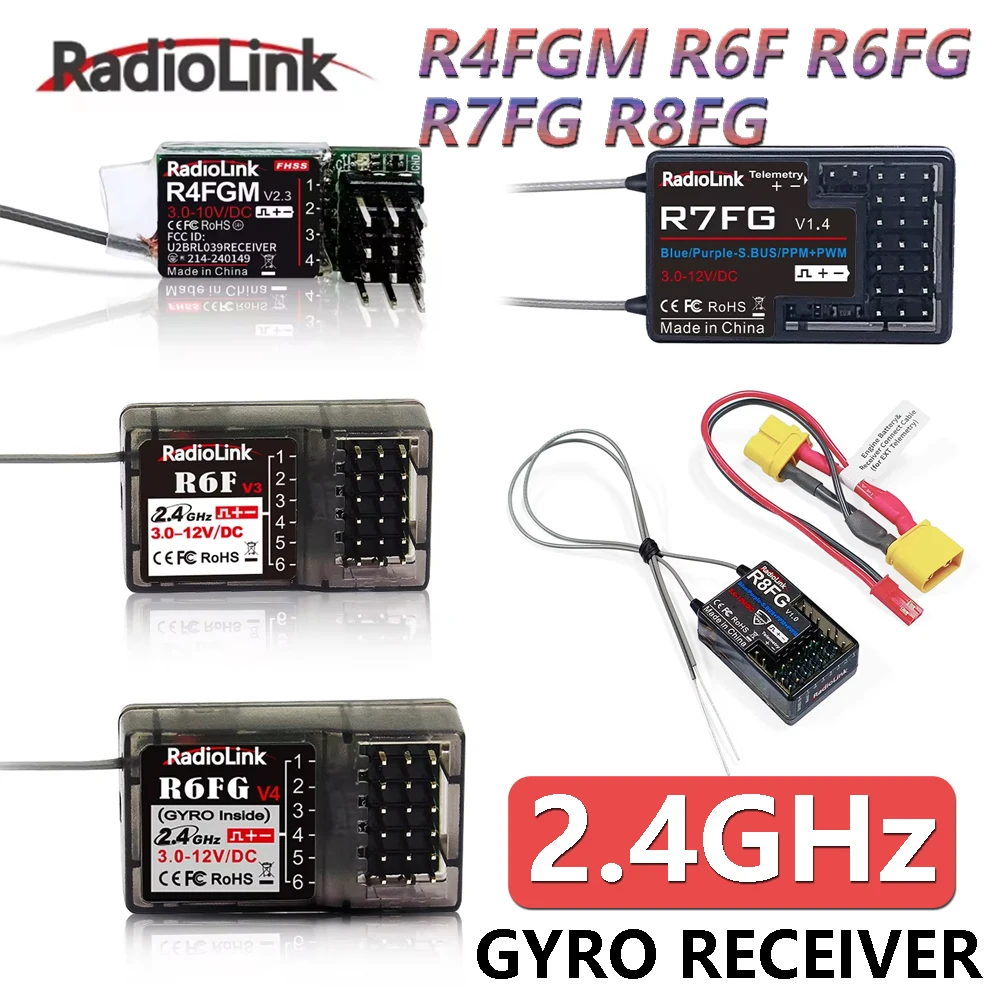 Фото Оригинальный приемник Radiolink R4FGM R6F R6FG R7FG R8FG 2.4GHz с гироскопом для передатчиков RC4GS RC6GS T8FB T8S RC8X, запчасти для радиоуправляемых автомобилей и лодок, детали для сборки своими руками. №2