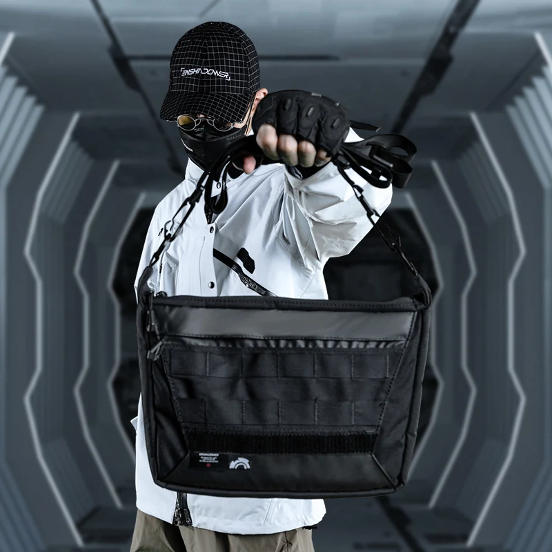 ENSHADOWER X OVERCLOCK tactical molle system techwear Accessories waterproof message bag men's fashion Shoulder Bags