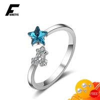 fashion ring 925 silver jewelry star shape sapphire zircon gemstone finger rings for women wedding engagement party accessories