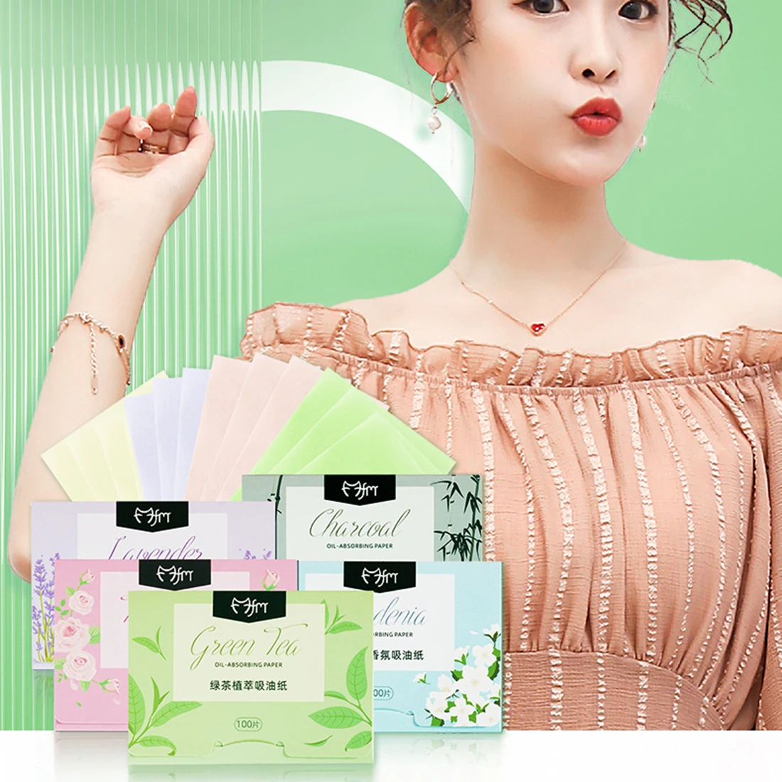 

100 шт./упаковка, абсорбирующие салфетки для снятия жирной кожи