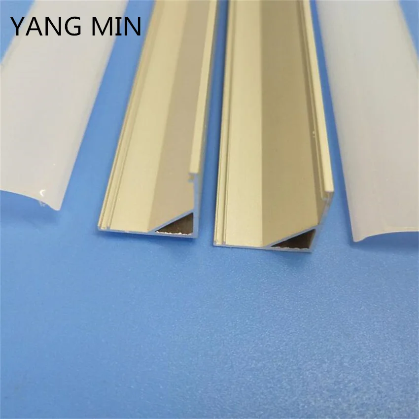 2M/PCS Aluminum Channel for Led Strip V Shape Aluminum Profile with Diffuser Milky PC Cover, LED Bar Strips Light Holder