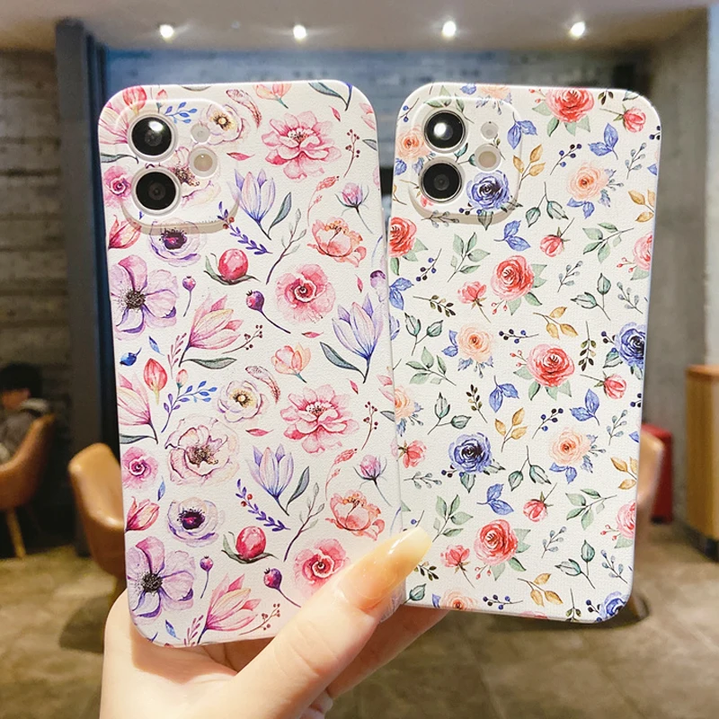 Чехол с цветочным рисунком для Samsung Galaxy S22 S21 Plus S20 FE Ultra S10 S9 S8 S7 Edge S10E Note 20 10 Lite Мягкая