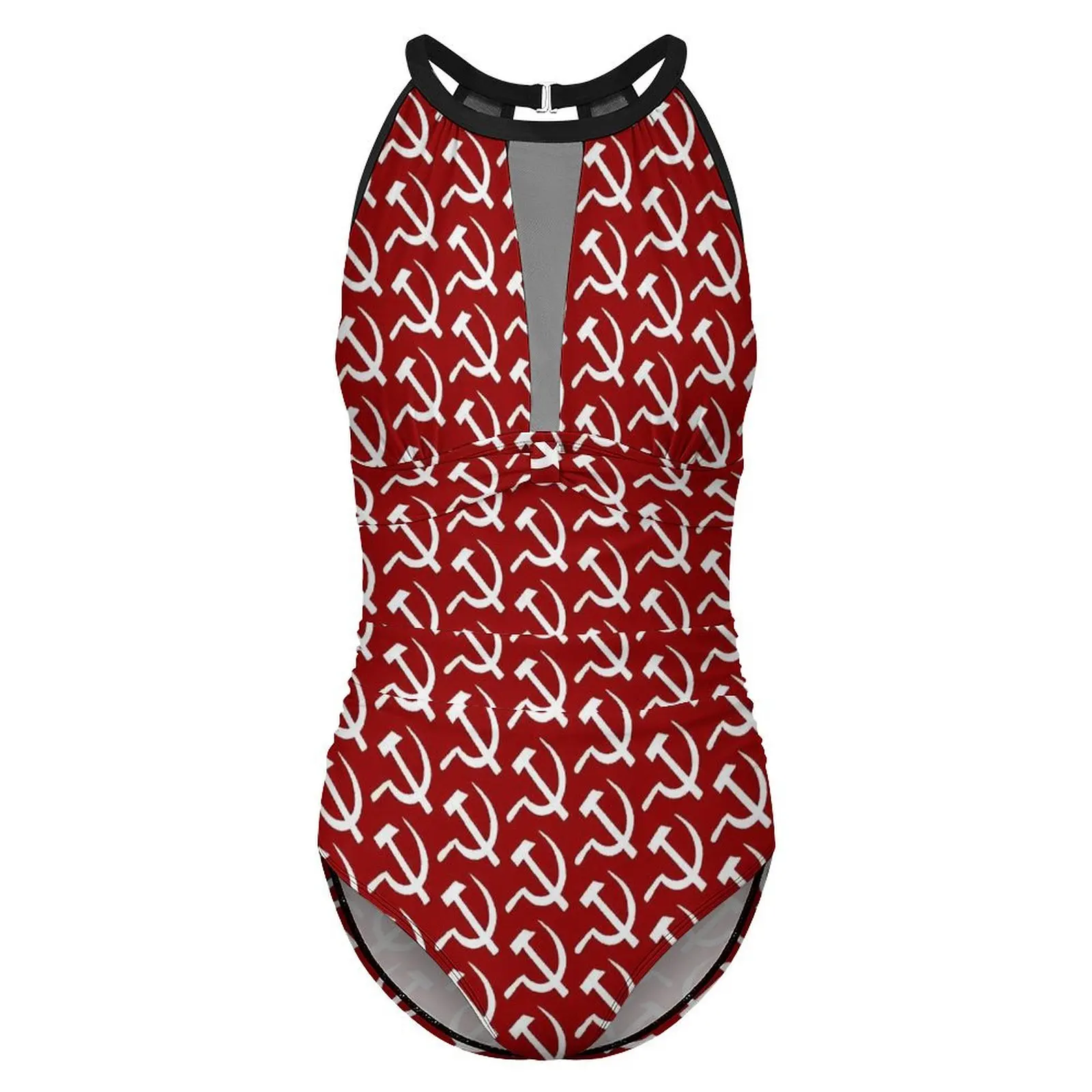 CCCT белый красный купальник с молотком и серпом эффектом пуш-ап цельный