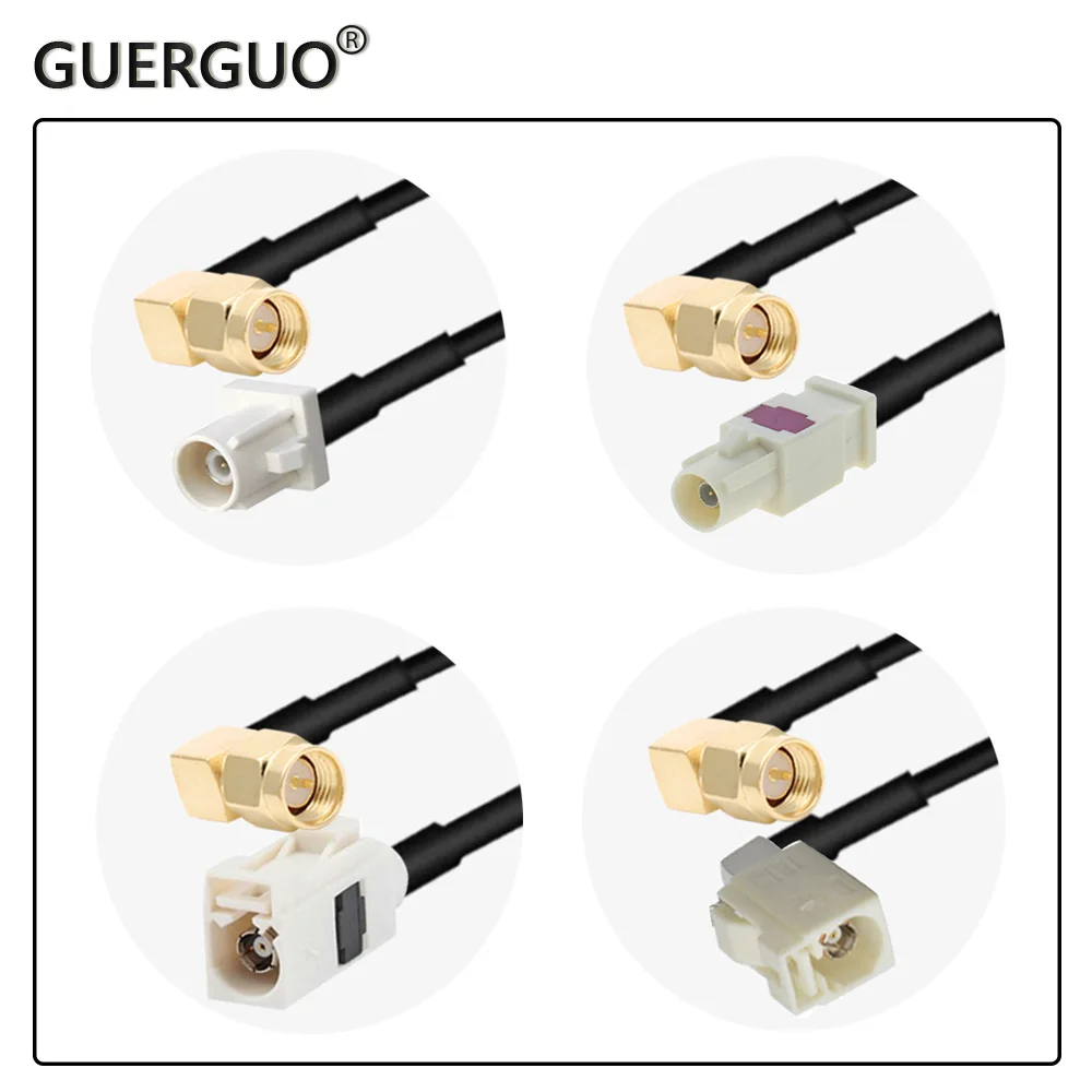 

Кабель-удлинитель Fakra B с длинным штекером на SMA, RG174, 90 °, 1 шт.