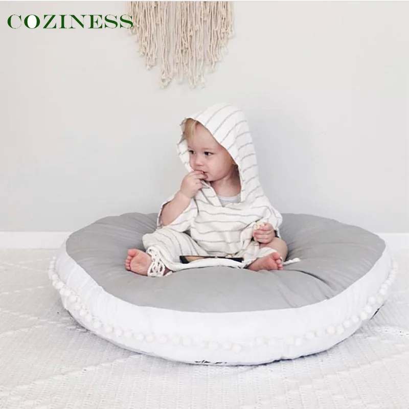 

Детский коврик для ползания, большой толстый круглая кисточка, искусственный хлопок, скандинавский стиль, детский коврик для ползания, горя...