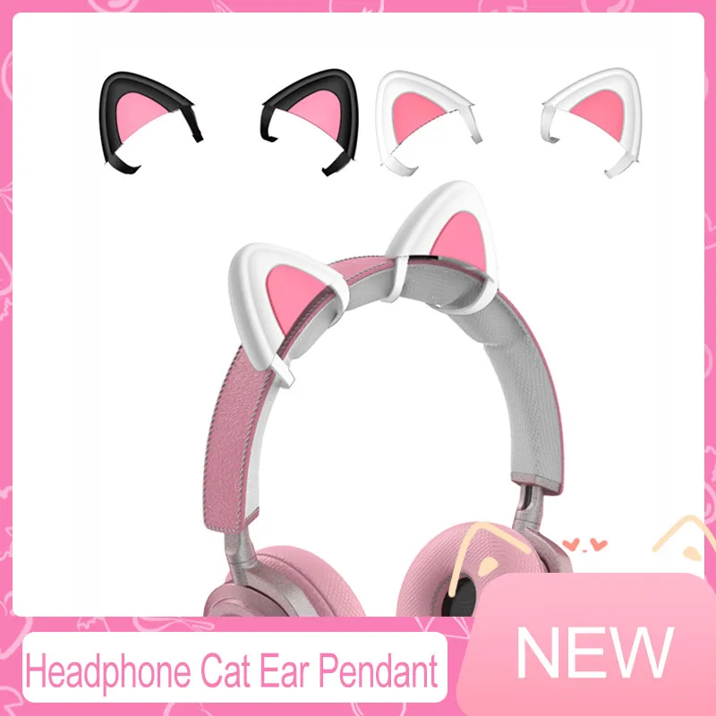 

Универсальные наушники с подвеской в виде кошачьих ушей, наушники с декором, bluetooth-совместимая гарнитура, аксессуары для наушников, наушник...