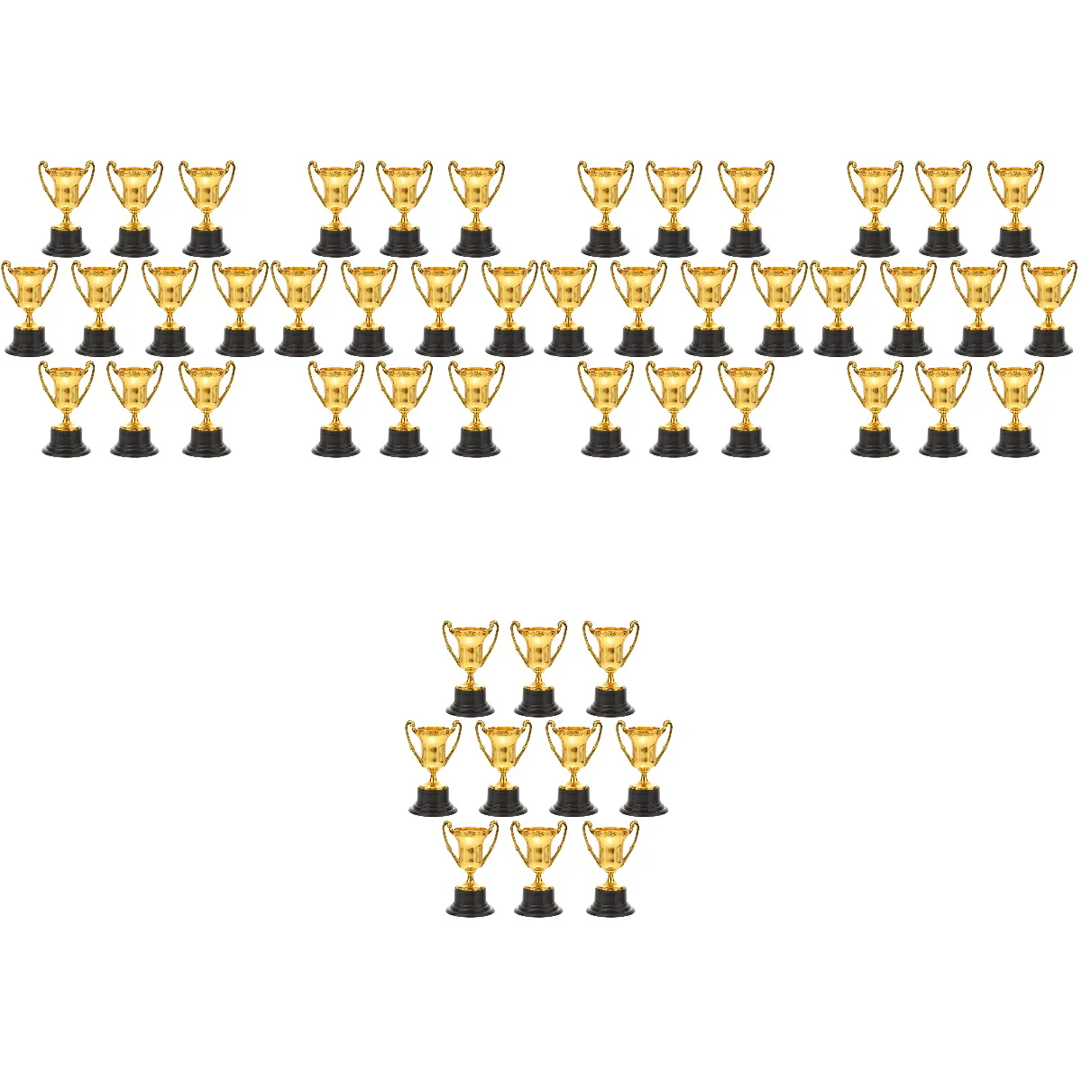 

50 PCS Mini Plastic Gold Cups Trophies for Party Children Early Learning Toys Prizes