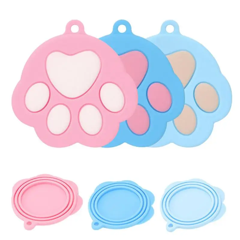

Silicone Can Cover Pet Food Can Lids With Cute Footprint Kawaii Can Lids Covers For Dog And Cat Canned Food