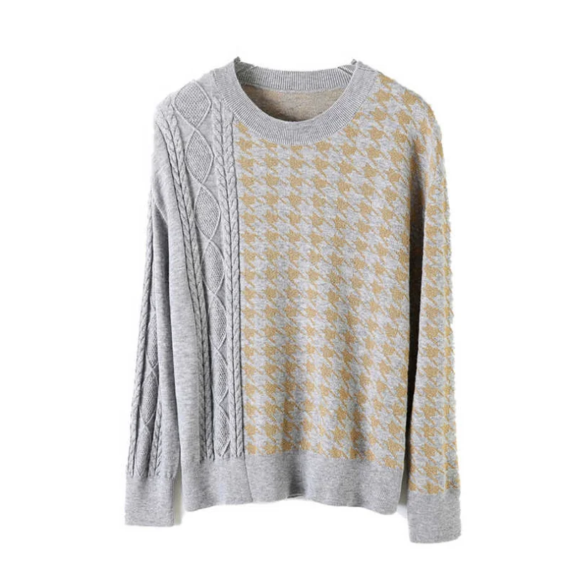 2022 autumn and winter Korean version new women sweater printed loose wool knitted fir sweater top women