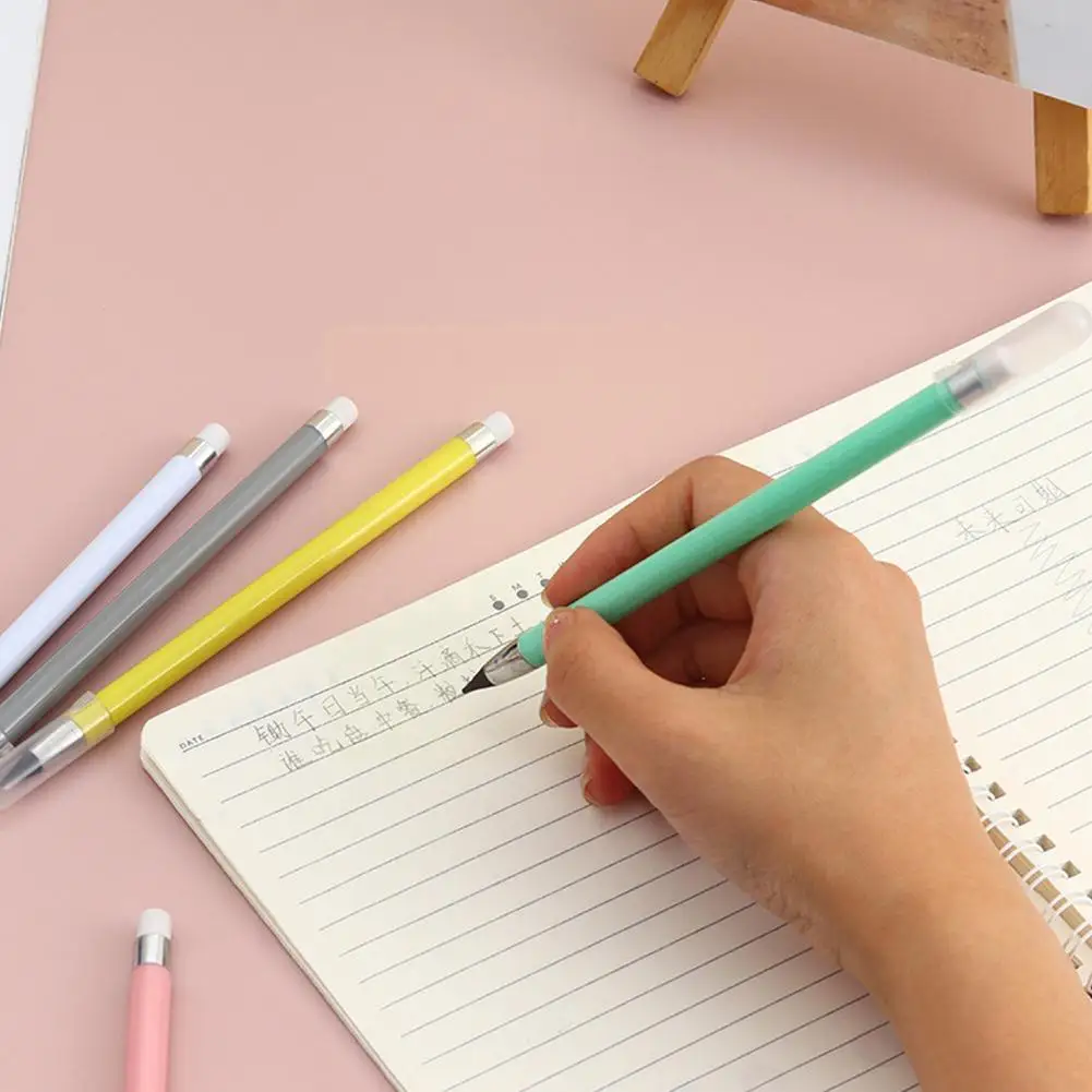 

1pcs Macaron Color Unlimited Writing Pen Eternal Pencil School No Tool Office Ink Kids Supplies Stationery Students Sketch T4f8