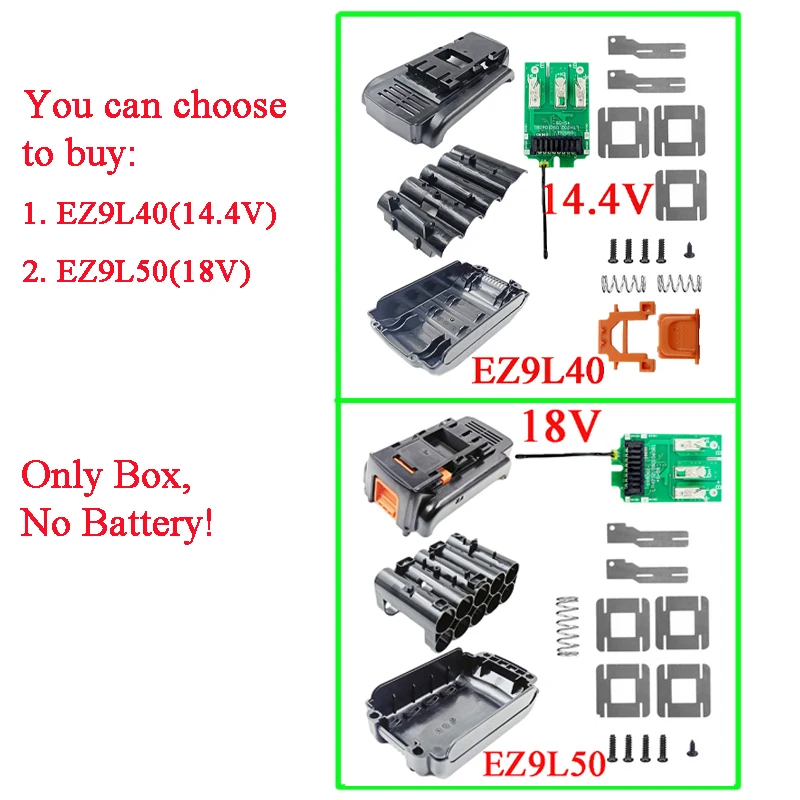 

EZ9L50 EZ9L40 Li-ion Battery Plastic Case Charging Protection Circuit Board Box PCB For Panasonic 18V 14.4V EY9L50 EY9L54 EZ9L42