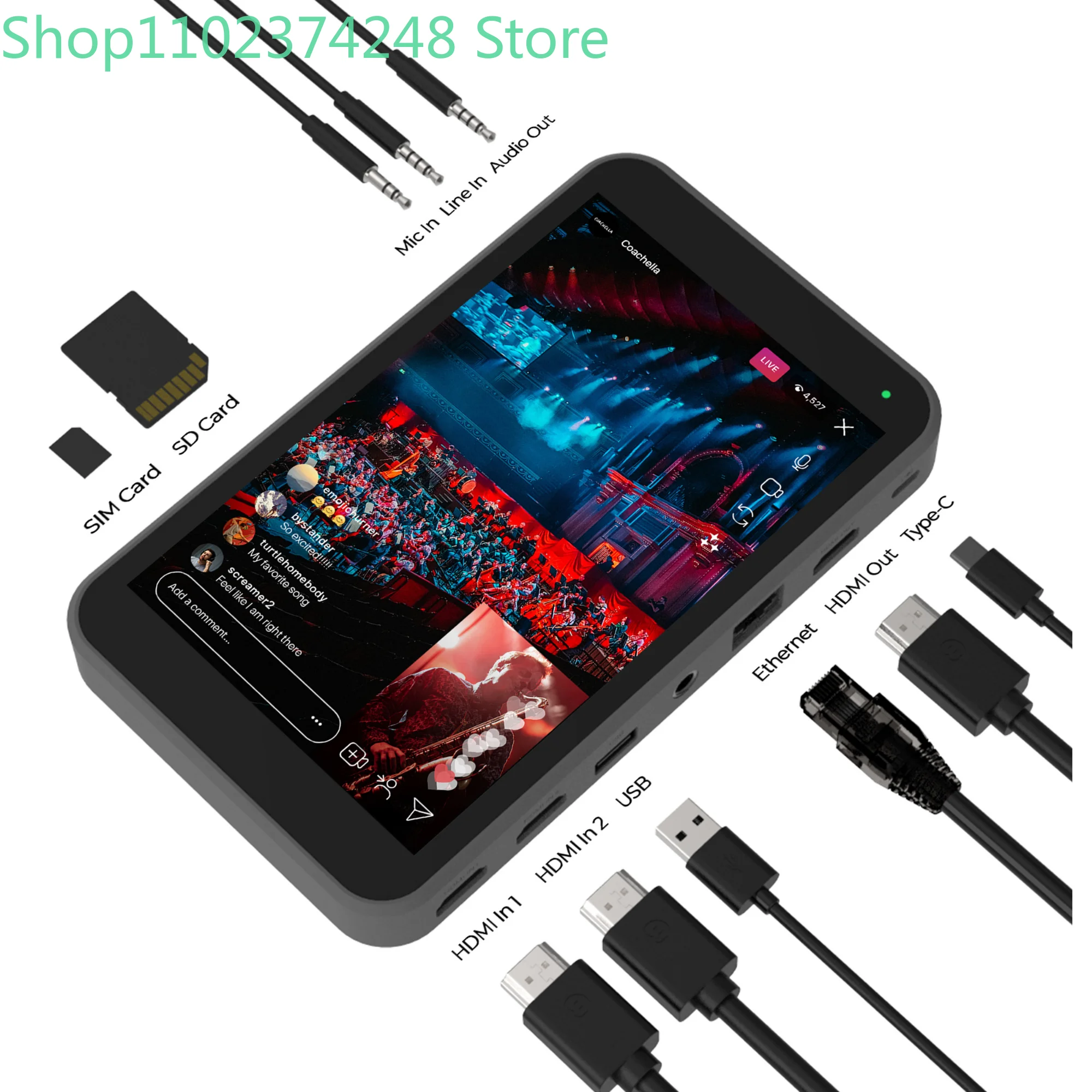 YoloLiv Instream, самый полный вертикальный кодировщик оборудования для потоковой передачи видео в реальном времени, переключатель, рекордер, монитор для Insta