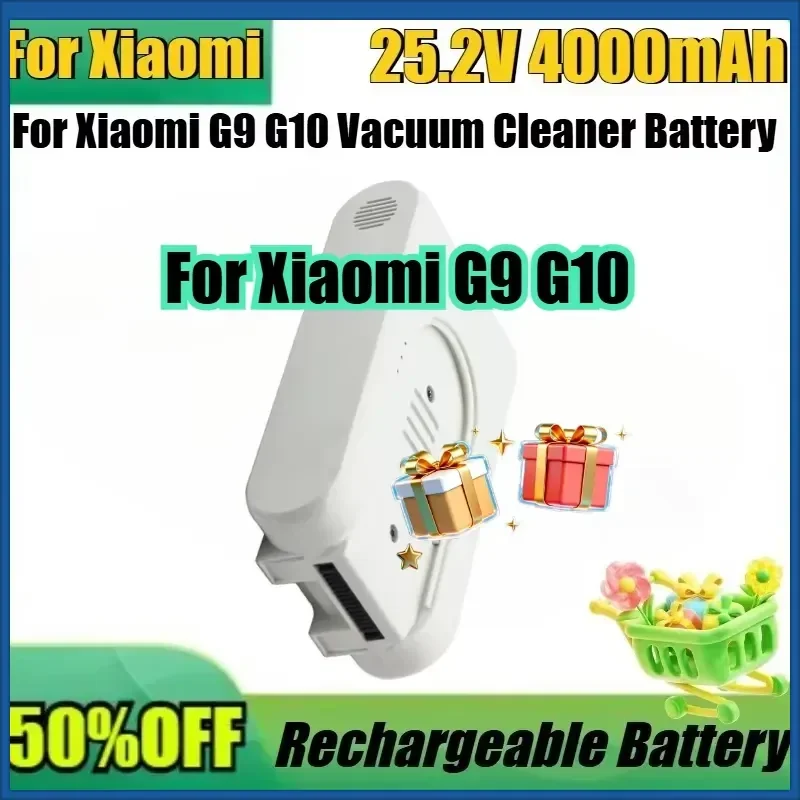 Фото Новый аккумулятор для пылесосов Xiaomi G9 G10, 25.2В, 3000мАч/4000мАч, литий-ионный, перезаряжаемый №1