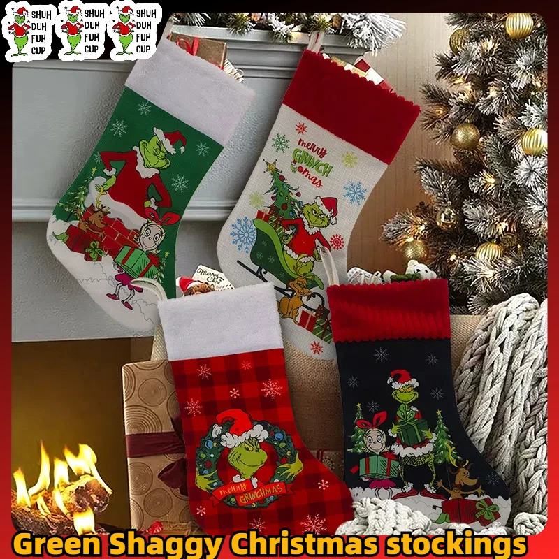 16 Стилей Зеленые Пушистые Фигурки Набор Рождественских Украшений