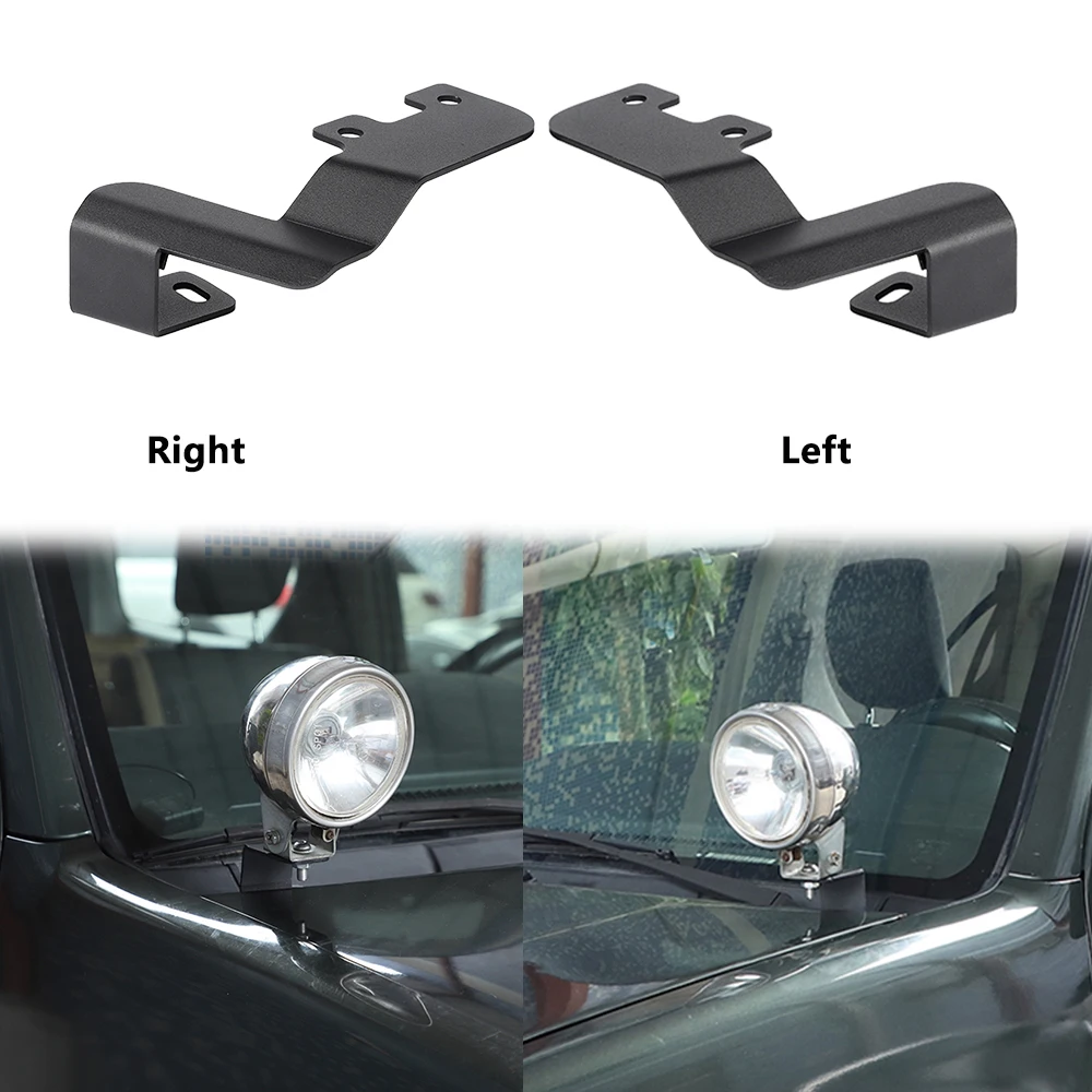 

Engine Hood Light Mounting Bracket Holder Left Right for Suzuki Jimny 2007-2015 2016 2017 Black Iron Car Exterior Accessories