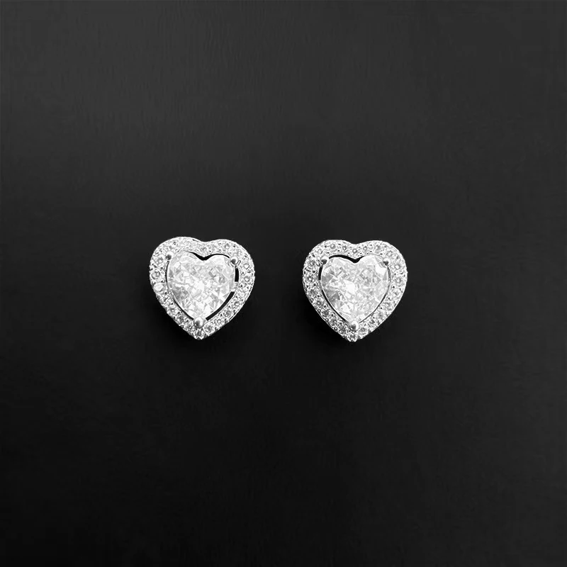 

Fashion Women Inlaid Heart Shaped Earrings Jewelry Gift