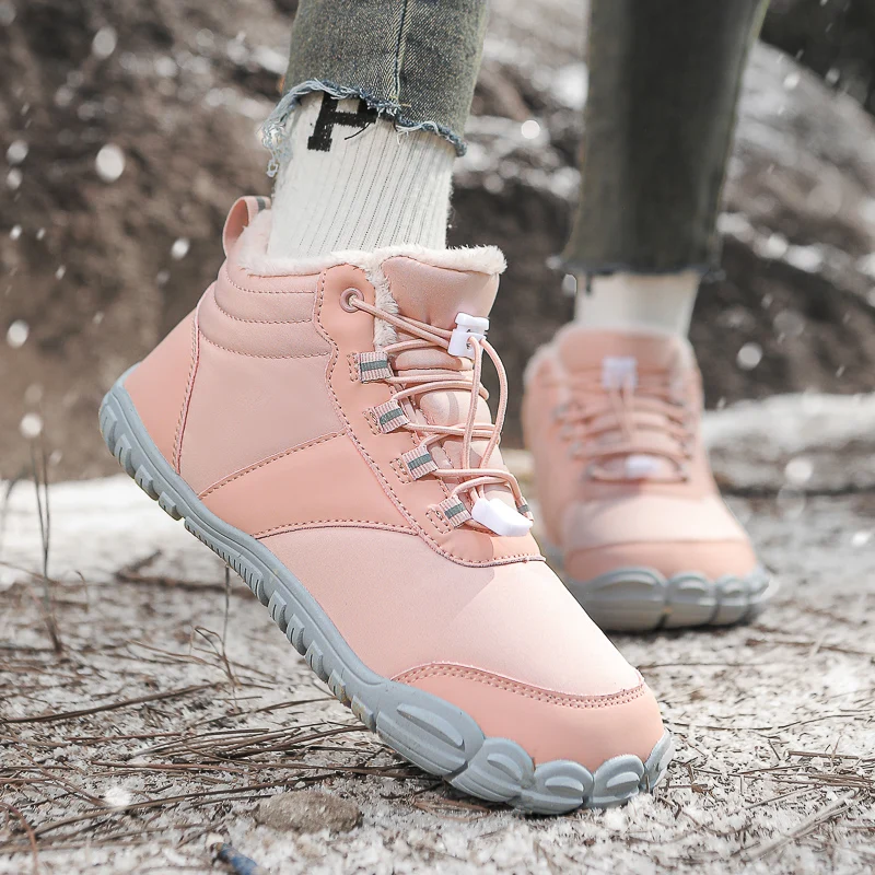 Коричневые туристические ботинки унисекс женские зимние водонепроницаемые