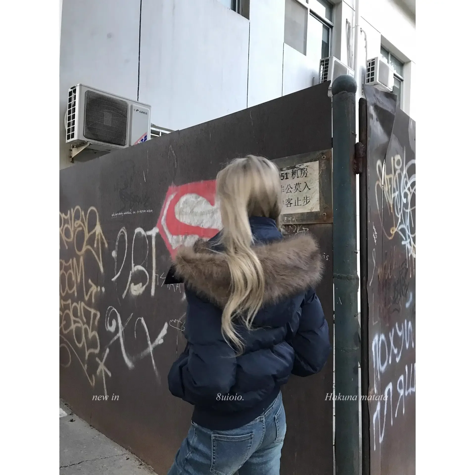 2025 Harajuku High Street морозостойкая толстая хлопковая куртка, новая зимняя розовая хлопковая женская куртка с меховым воротником и капюшоном (art.: 3920d3b14d8ea) - 3920d3b14d8ea