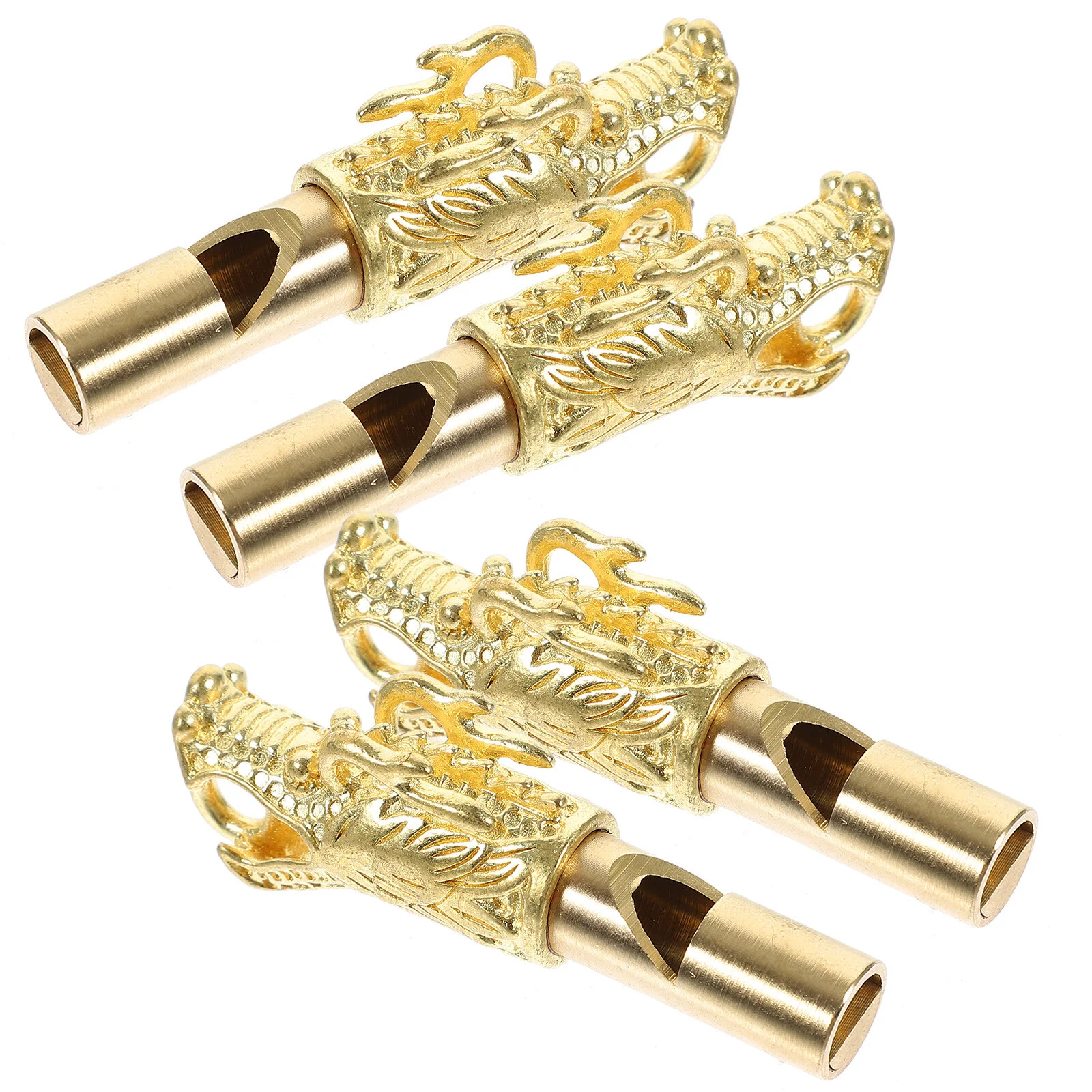 

4 Pcs Whistle Decorative Keychain Vintage Manual Teacher Brass Delicate Emergency Camping Outdoor Metal