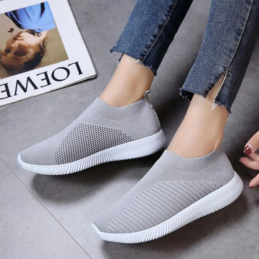 

Women Shoes Mesh Platform Sneakers Knit Sock Flats Ladies Casual Shoes Loafers Walking Female Slip-on Shoes