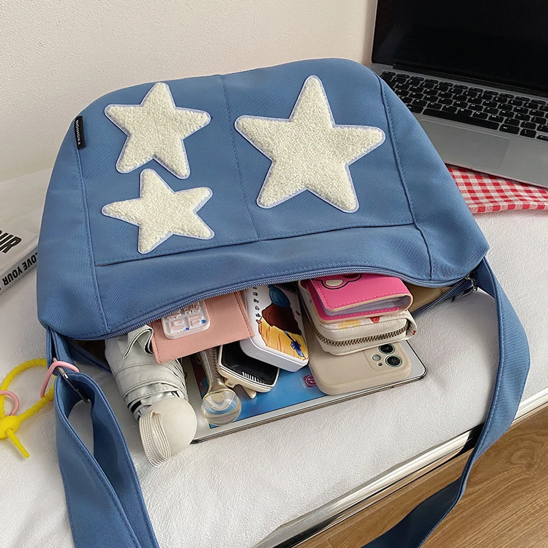 Simple Oxford Crossbody Bags for Student Pure Color Shoulder Bag New Female Large Capacity Messenger Bag Ladies Shopping Handbag