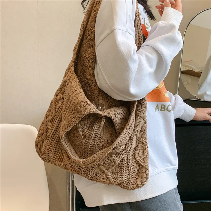 Плетеная Женская вместительная Новая летняя Популярная в этом году Сумка-тоут