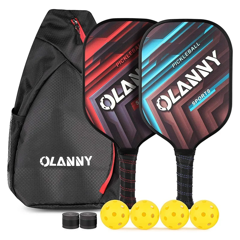 

Pickleball Paddles Set, Pickleball Racket Including 2 Fiber Pickleball Racquet,4 Pickleball Balls With Carrying Bag