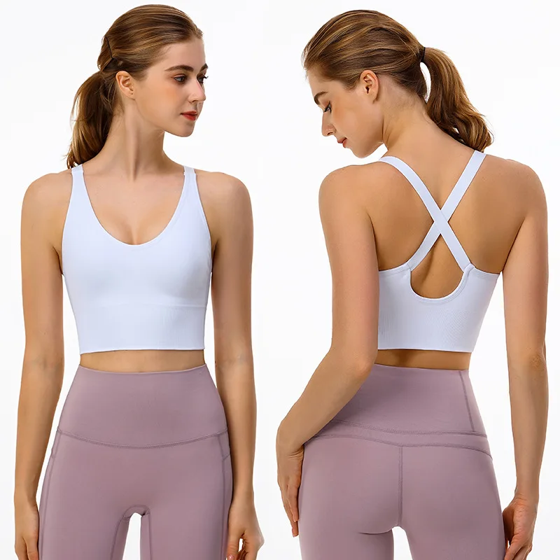 

The New Crop Tops for Women Sport Bras Cross Backless Women's Tube Top Yoga Fitness Camisole Top Quick Dry Sport Top Women Bra