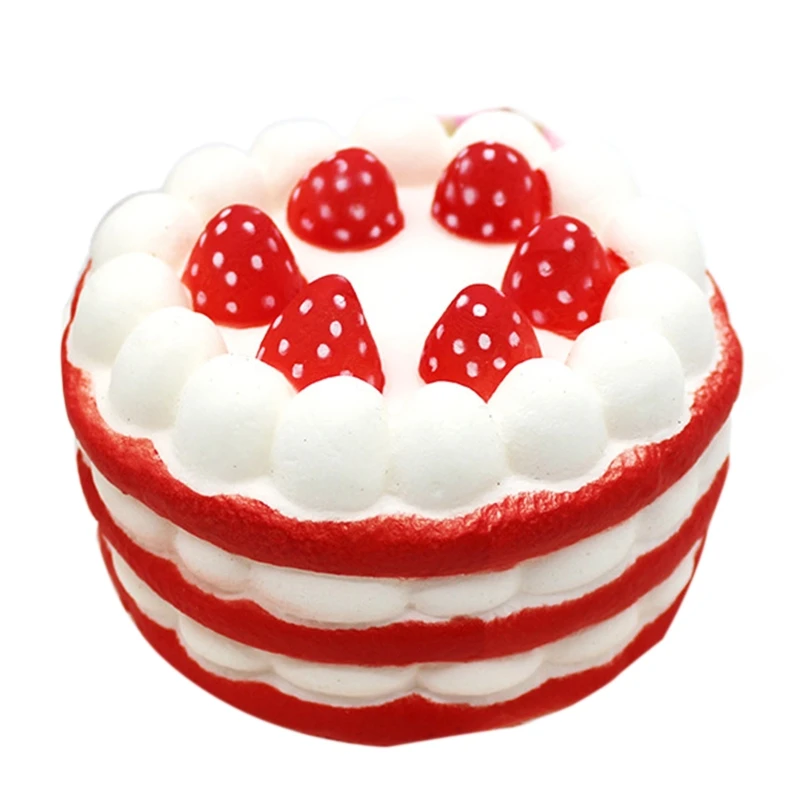 

4In Squeeze Strawberry Sandwich Cake Fidget Toy Realistic Food Party Favor Slow Rising Pressure Release Ball Table 2022 New