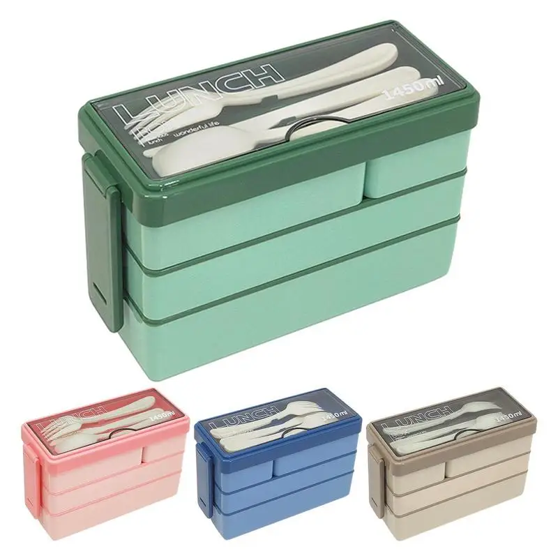

Lunch Boxes Salad Container For Lunch Student Multi Layer Lunch Box Easy To Heat Three Layer Grid Design Ideal for Travel Work