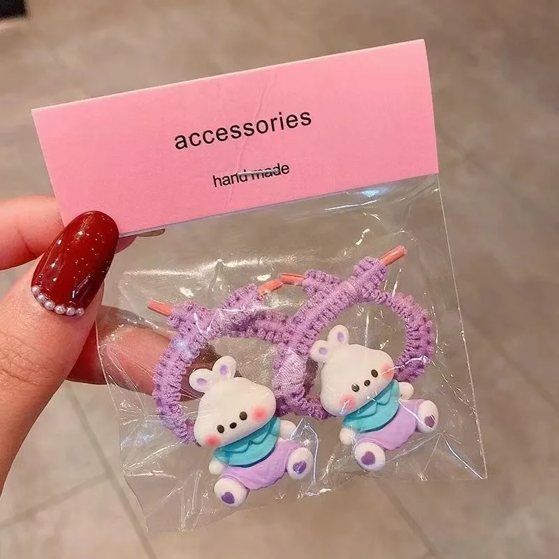 

2 pieces/set Girls' Nylon Curly Hair Children's Ponytail Bracket Hair Band cartoon Rubber band Headbands fashion hair accessorie