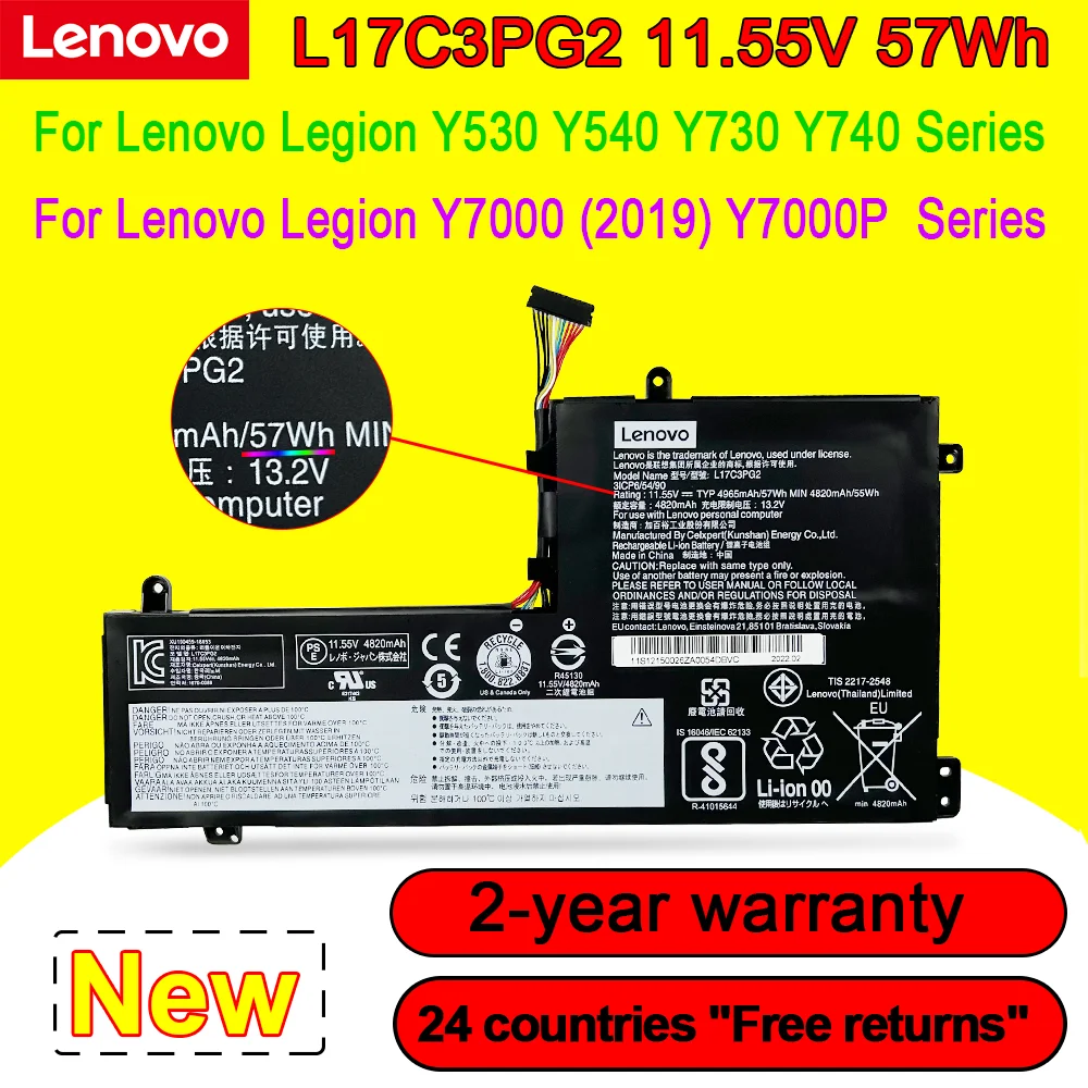 Новый оригинальный аккумулятор для ноутбука Lenovo Legion Y530 Y540 Y545 Y730 Y530-15ICH Y7000 Y7000P 2018/2019 L17C3PG2 L17L3PG1 L17M3PG3
