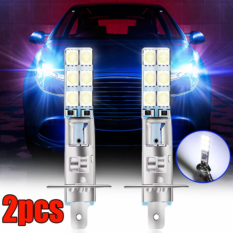 

Car LED H1 Fog Lamp Bright DRL White LED Headlight High Beam Bulb H1-12SMD-5050 Fog Light Driving Lights for Cars 12v