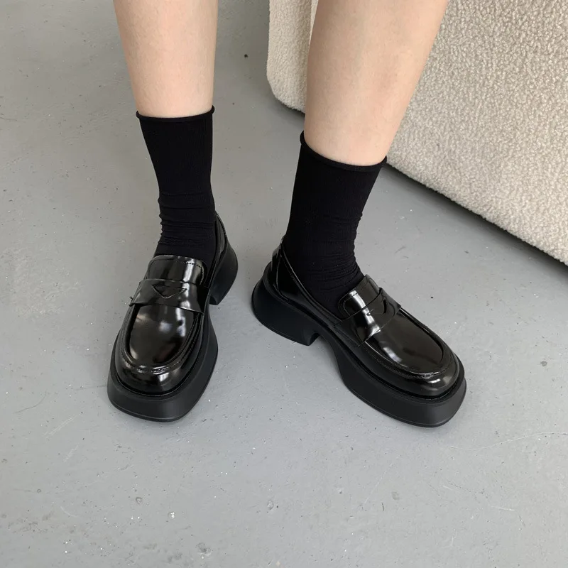 

Туфли женские с круглым носком, модная повседневная обувь в британском стиле, кроссовки-оксфорды на платформе, для осени, 2022