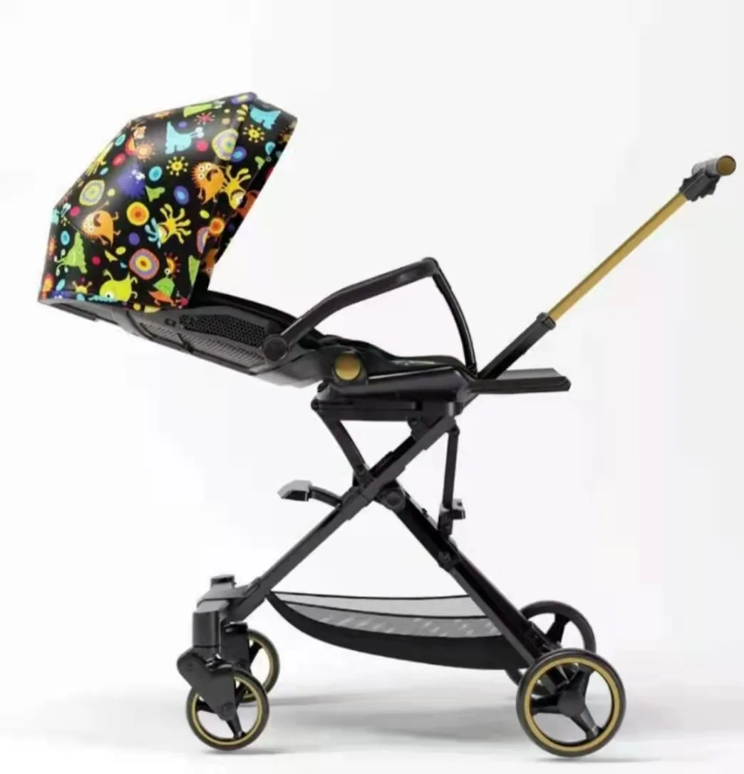 Playkids X6-3 Walking Baby Artifact Can Sit and Lie Light Folding Trolley High-view Baby Stroller