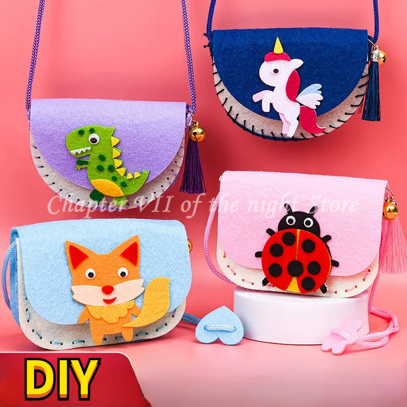 

Children's DIY Handmade Non-Woven Bag Kindergarten Children's Purse Cute Cartoon Animals Bags for Gift 2023
