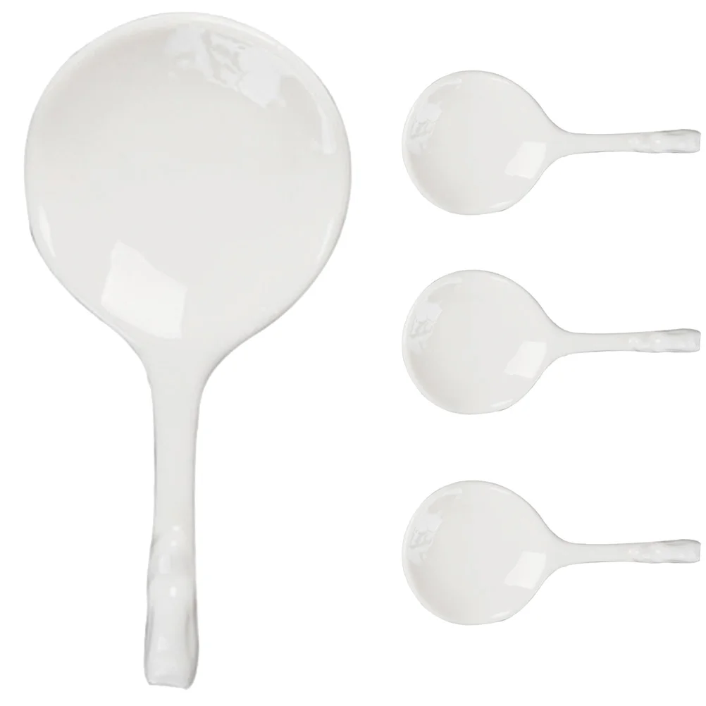

4 Pcs Chopstick Rest Spoon Rest Ladle Stand Daily Use Ladle Rest Ceramics Dinner Spoon Stand