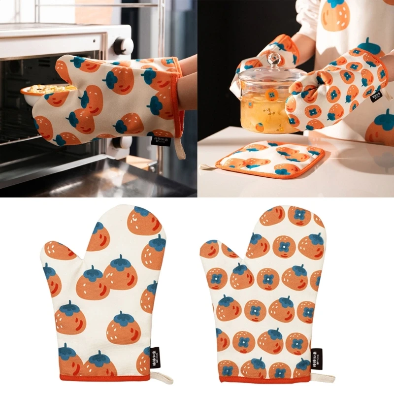 

Хлопковая изоляционная перчатка для выпечки, термостойкие держатели для кастрюль, варежки для духовки для шеф-повара, приготовления пищи, барбекю, выпечки, гриля B03D