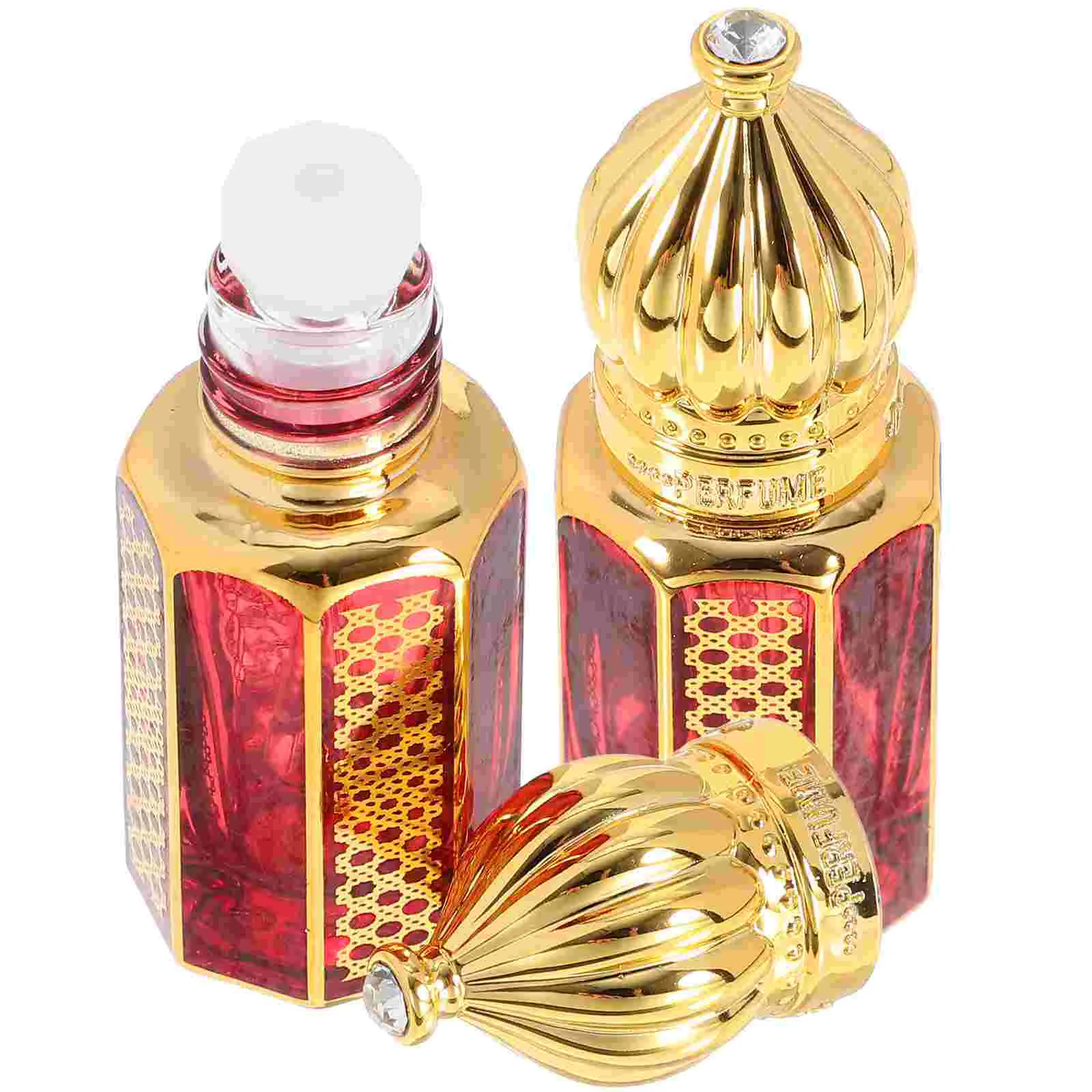 

2 Pcs Essential Oils Roller Rollers Bottles Small Glass Perfume Empty Travel Arab