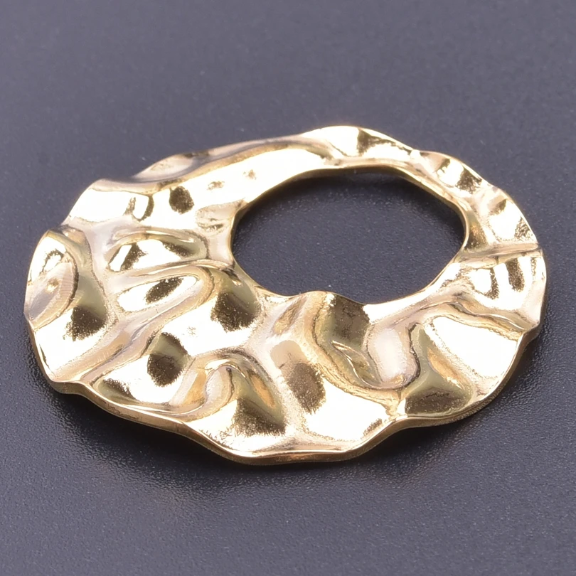 3pcs Stainless Steel Charms For Earrings Making Supplies Metal Jewelry Irregular Geometry Hollow Round Pendants Handmade Crafts