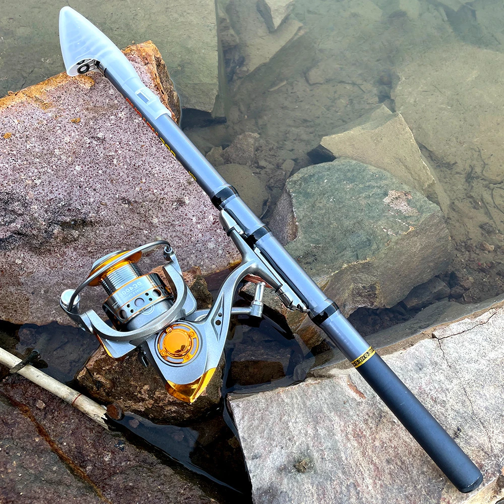 GHOTDA Телескопическая удочка для ловли рыбы с катушкой