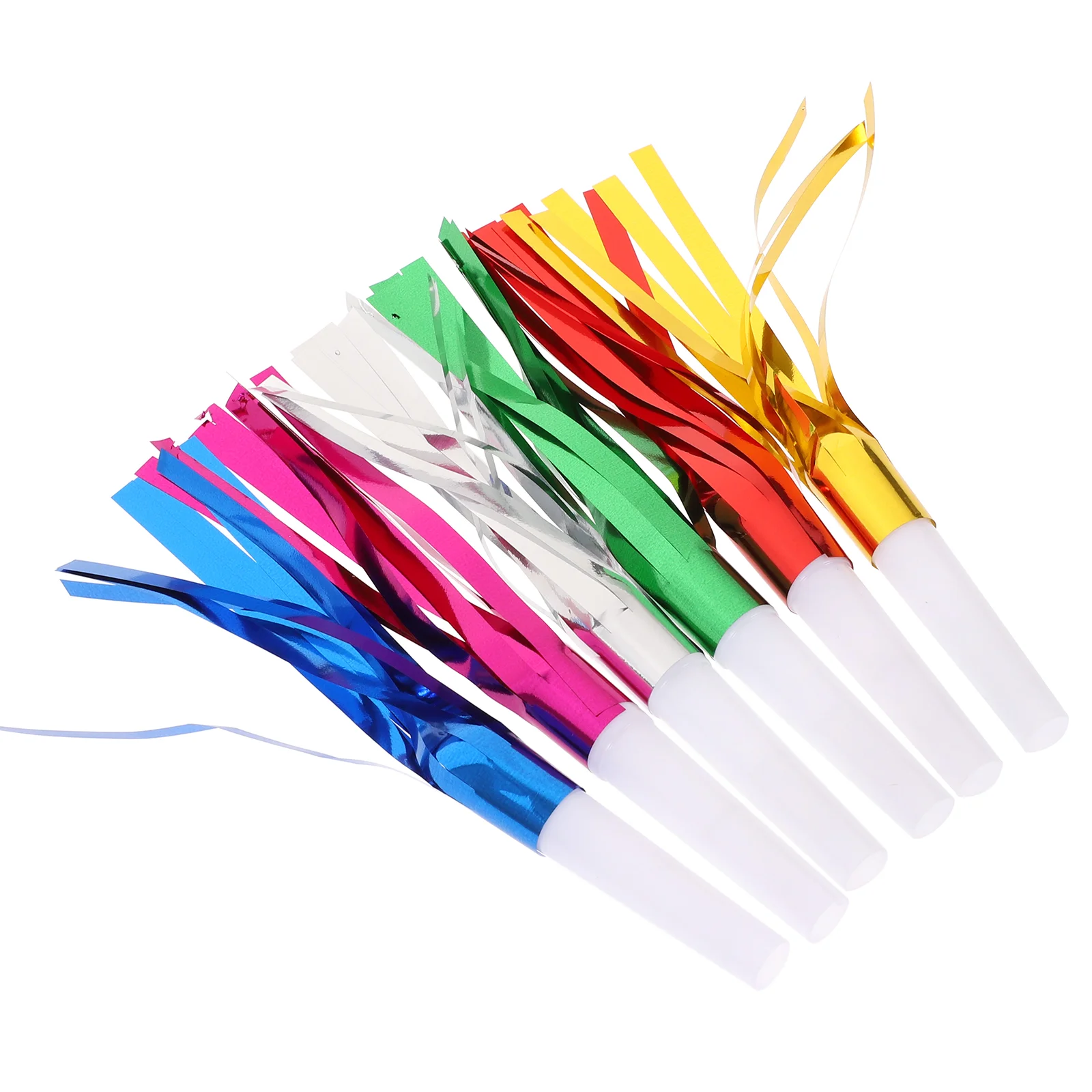 

24 PCS The Flash Toys Party Whistles Fringed Metallic Blowout Blow Roll New Years Noise Makers Party Horns Child