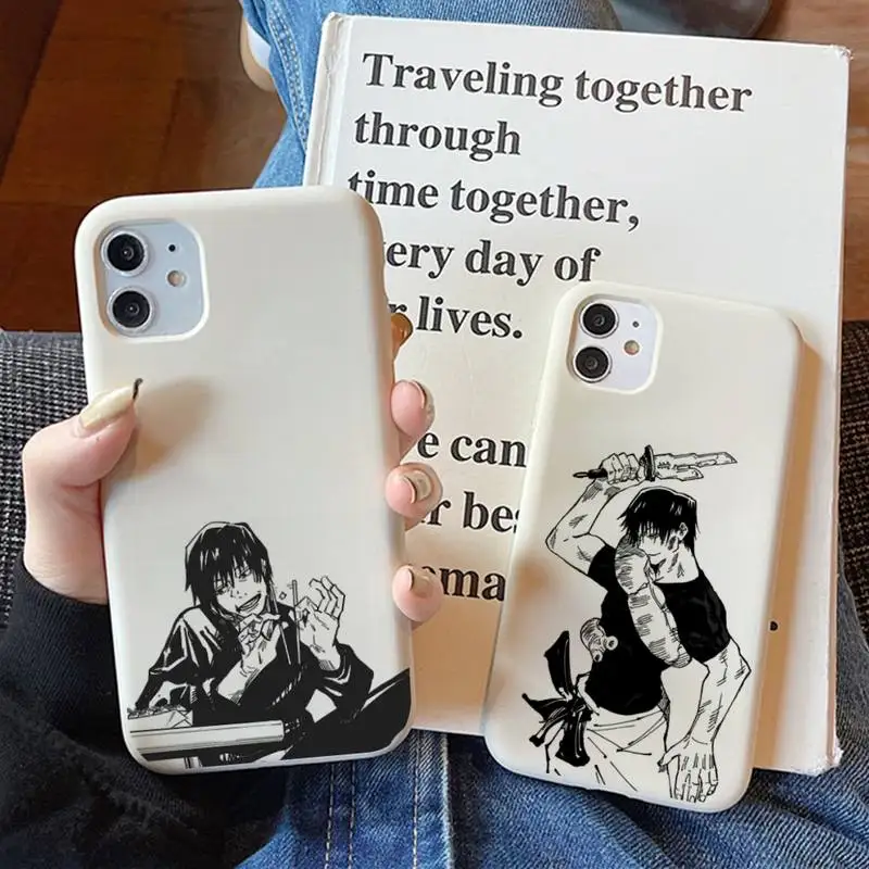 

Toji Fushiguro Jujutsu Kaisen Anime Phone Case for iPhone 11 12 13 Mini Pro Xs Max 8 7 6 6S Plus X XR Solid Candy Color Case