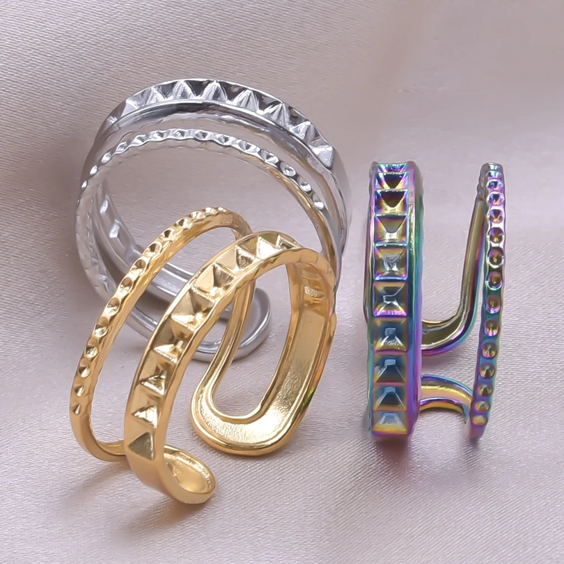 

1pc Creative Women Stainless Steel Rings Vintage Opening Adjustable Personality Sexy Minimalist Metal Hollow Out Knuckle Ring