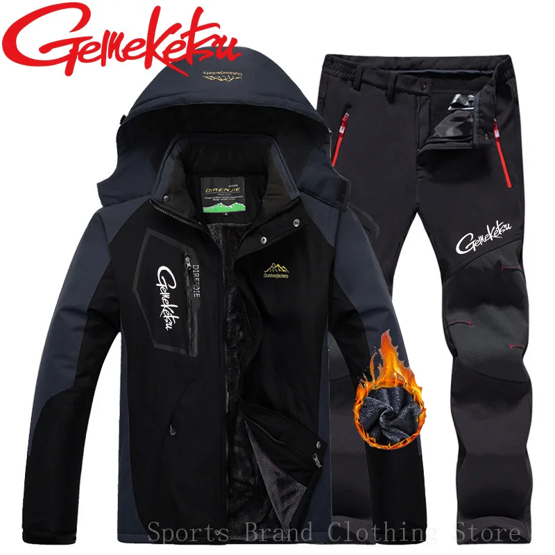 Модный уличный штурмовый костюм 2024 мужской зимний водонепроницаемый плюшевый и